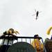 Emilio Antnano, 10, watches pregame festivities as a Coast Guard helicopter flies above on Saturday. Daniel Brenner I AnnArbor.com